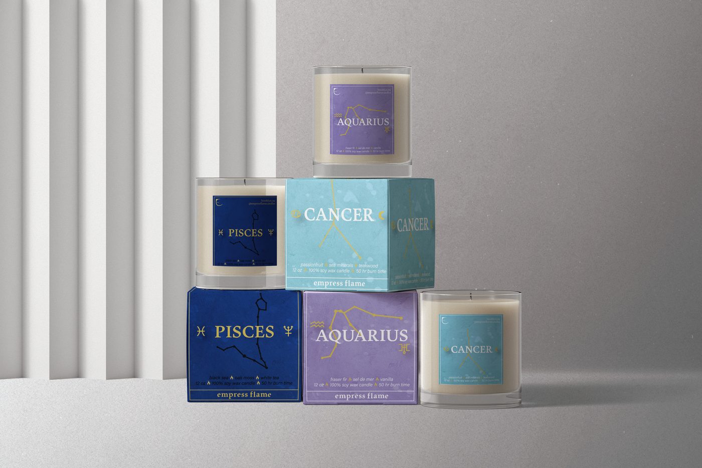 Empress Flame packaging and brand system by Emily Payabyab